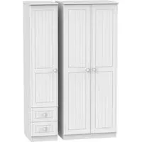 Warwick 3-Door Wardrobe with Drawers - White