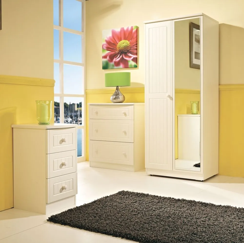 Warwick 3 Drawer Bedside Cabinet - Cream