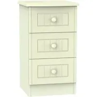 Warwick 3 Drawer Bedside Cabinet - Cream