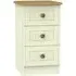 Warwick 3 Drawer Bedside Cabinet - Cream, Oak