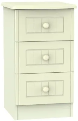 Warwick 3 Drawer Bedside Cabinet - Cream image