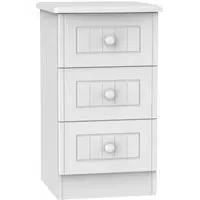 Warwick 3 Drawer Bedside Cabinet - White