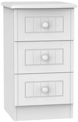 Warwick 3 Drawer Bedside Cabinet - White