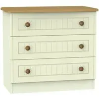 Warwick 3 Drawer Chest - Cream, Oak