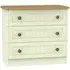 Warwick 3 Drawer Chest - Cream, Oak