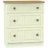 Warwick 3 Drawer Deep Chest - Cream, Oak