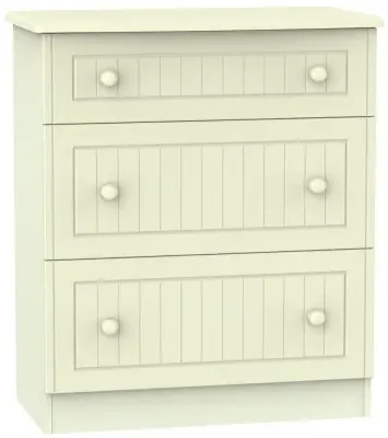 Warwick 3 Drawer Deep Chest - Cream image