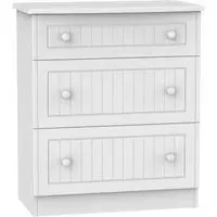 Warwick 3 Drawer Deep Chest - White