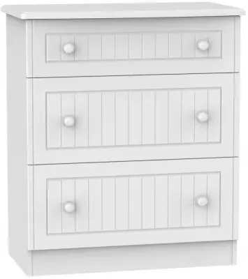 Warwick 3 Drawer Deep Chest - White