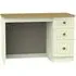 Warwick 3 Drawer Desk - Cream, Oak