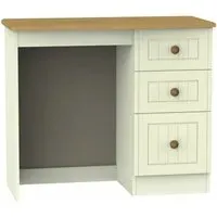 Warwick 3 Drawer Single Dressing Table - Cream, Oak