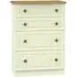 Warwick 4 Drawer Deep Chest - Cream, Oak