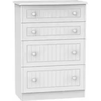 Warwick 4 Drawer Deep Chest - White