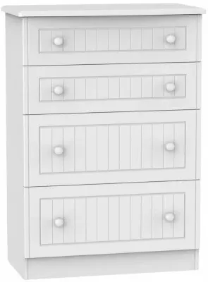 Warwick 4 Drawer Deep Chest - White