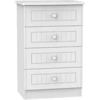 Warwick 4 Drawer Midi Chest - White