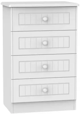 Warwick 4 Drawer Midi Chest - White