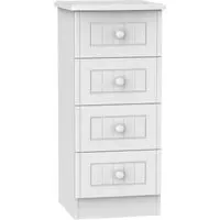 Warwick 4 Drawer Narrow Chest - White
