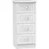 Warwick 4 Drawer Narrow Chest - White