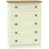 Warwick 5 Drawer Chest - Cream, Oak
