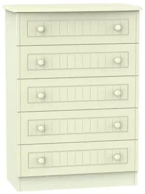 Warwick 5 Drawer Chest - Cream image
