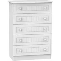 Warwick 5 Drawer Chest - White