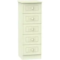 Warwick 5 Drawer Narrow Chest - Cream