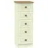 Warwick 5 Drawer Narrow Chest - Cream, Oak