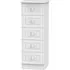 Warwick 5 Drawer Narrow Chest - White