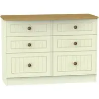 Warwick 6 Drawer Midi Chest - Cream, Oak