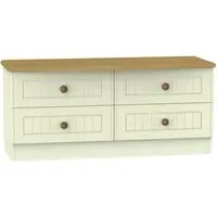 Warwick Bed Box with Storage - Cream, Oak