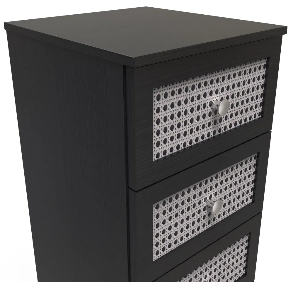 Welcome Furniture 5 Drawer Narrow Chest - Black Ash, Rattan