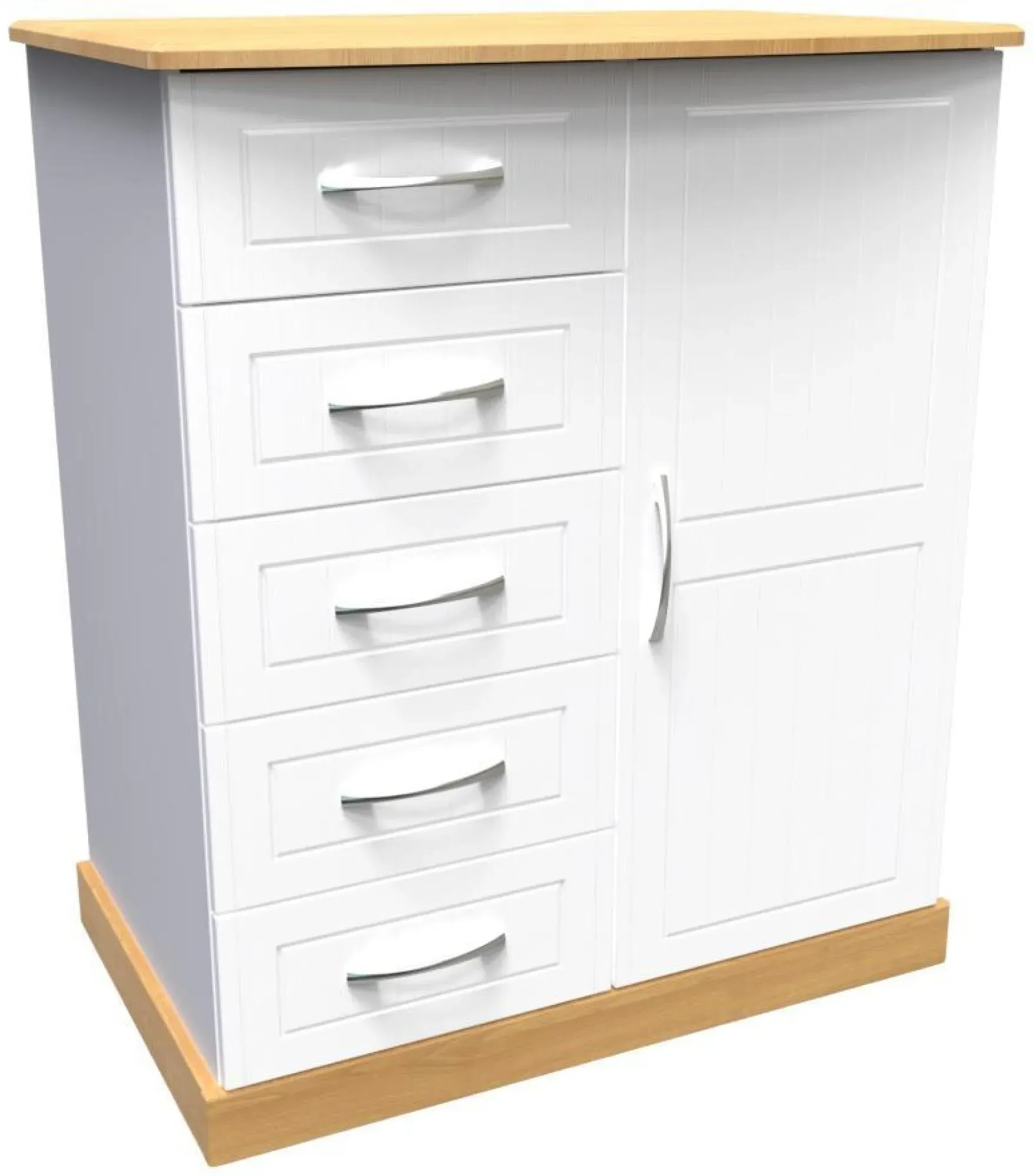 Whitney 1 Door Midi Wardrobe - Oak, White