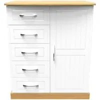 Whitney 1 Door Midi Wardrobe - Oak, White