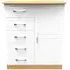 Whitney 1 Door Midi Wardrobe - Oak, White