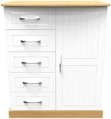 Whitney 1 Door Midi Wardrobe - Oak, White