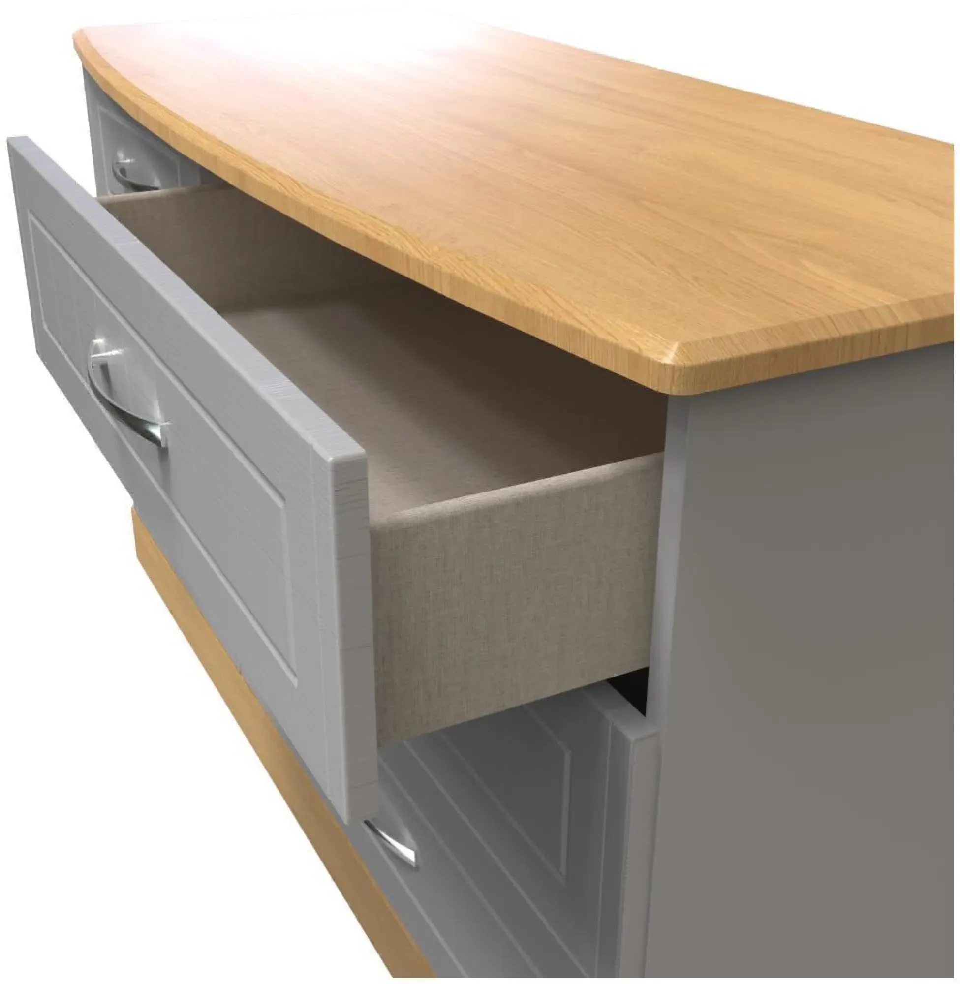 Whitney 1 Drawer Bedside Cabinet - Oak, Grey