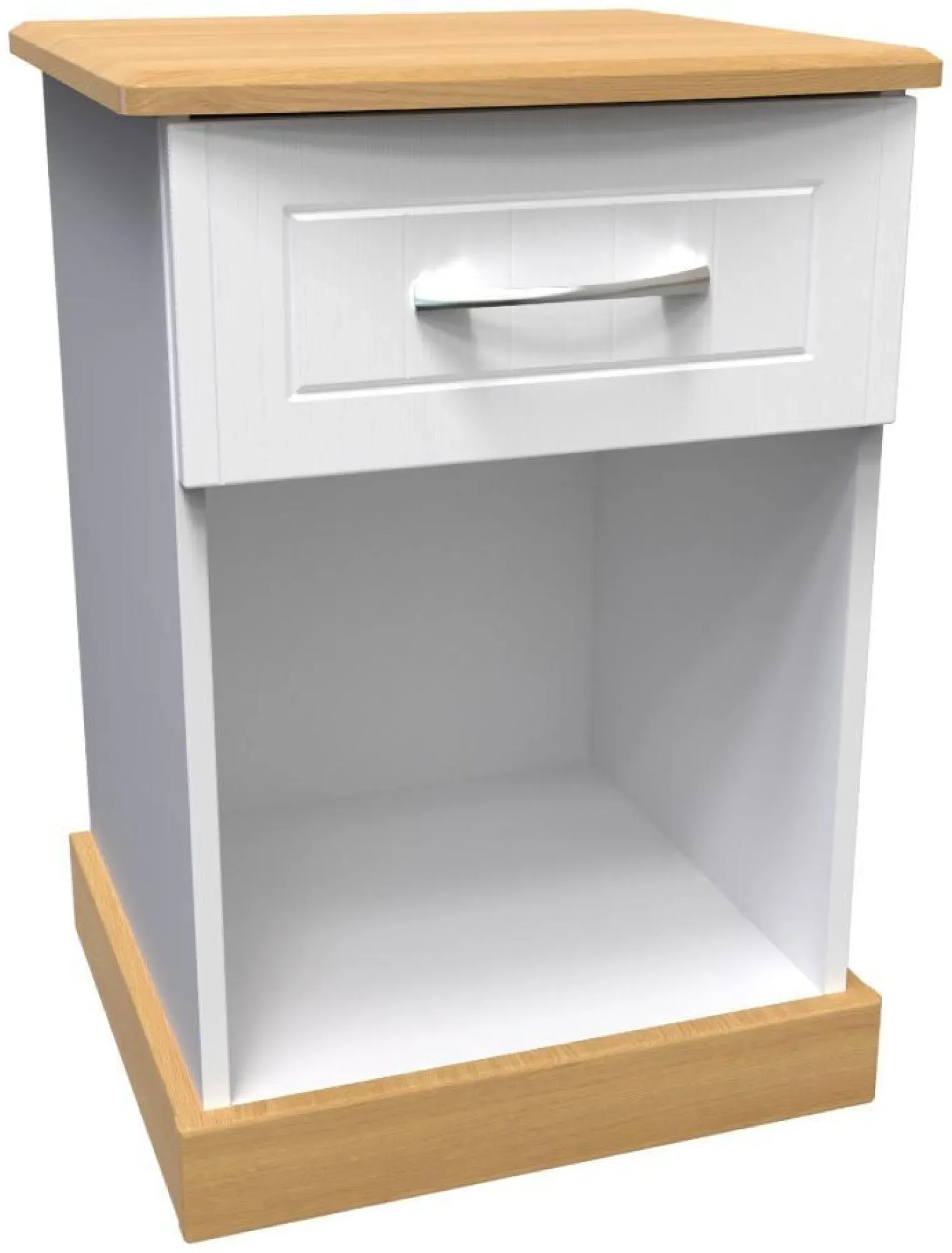 Whitney 1 Drawer Bedside Cabinet - Oak, White
