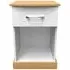 Whitney 1 Drawer Bedside Cabinet - Oak, White