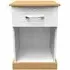 Whitney 1 Drawer Bedside Table with Lock - Oak, White