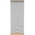 Whitney 2 Door 2 Drawer Double Wardrobe - Grey, Oak Effect