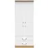 Whitney 2 Door 2 Drawer Double Wardrobe - White, Oak Effect