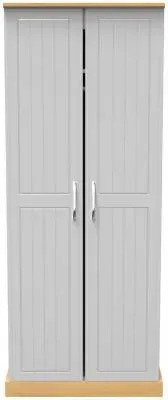 Whitney 2 Door Tall Wardrobe - Grey, Oak Effect image