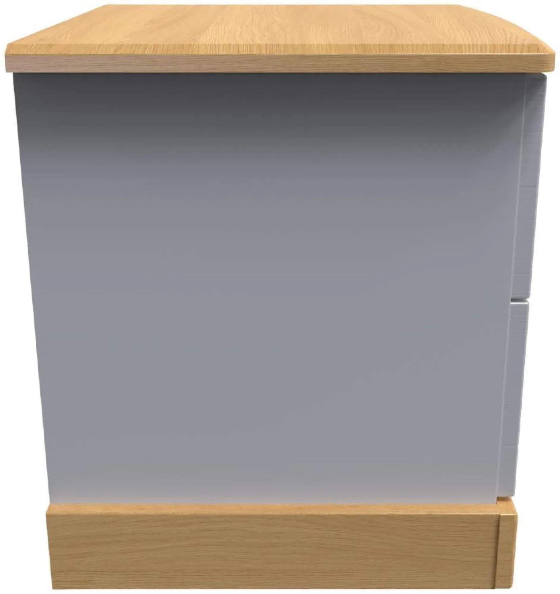 Whitney 2 Drawer Bedside Cabinet - Oak, Grey