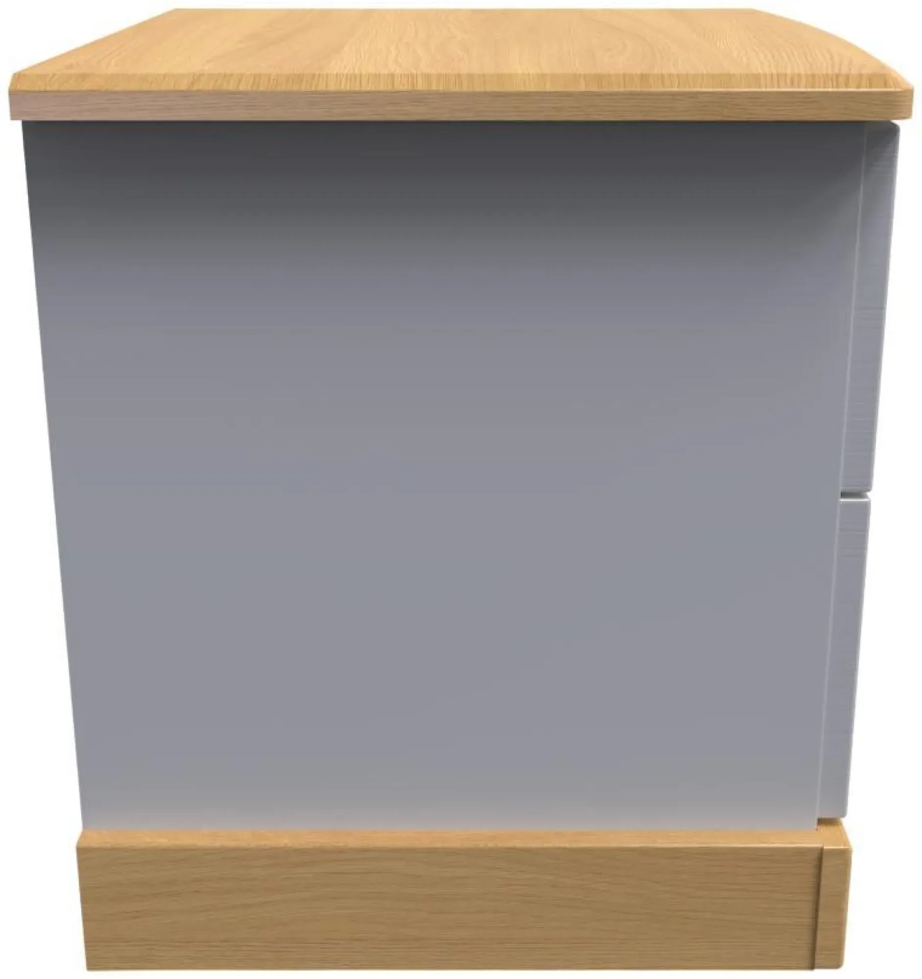 Whitney 2 Drawer Bedside Cabinet with Lock - Oak, Grey