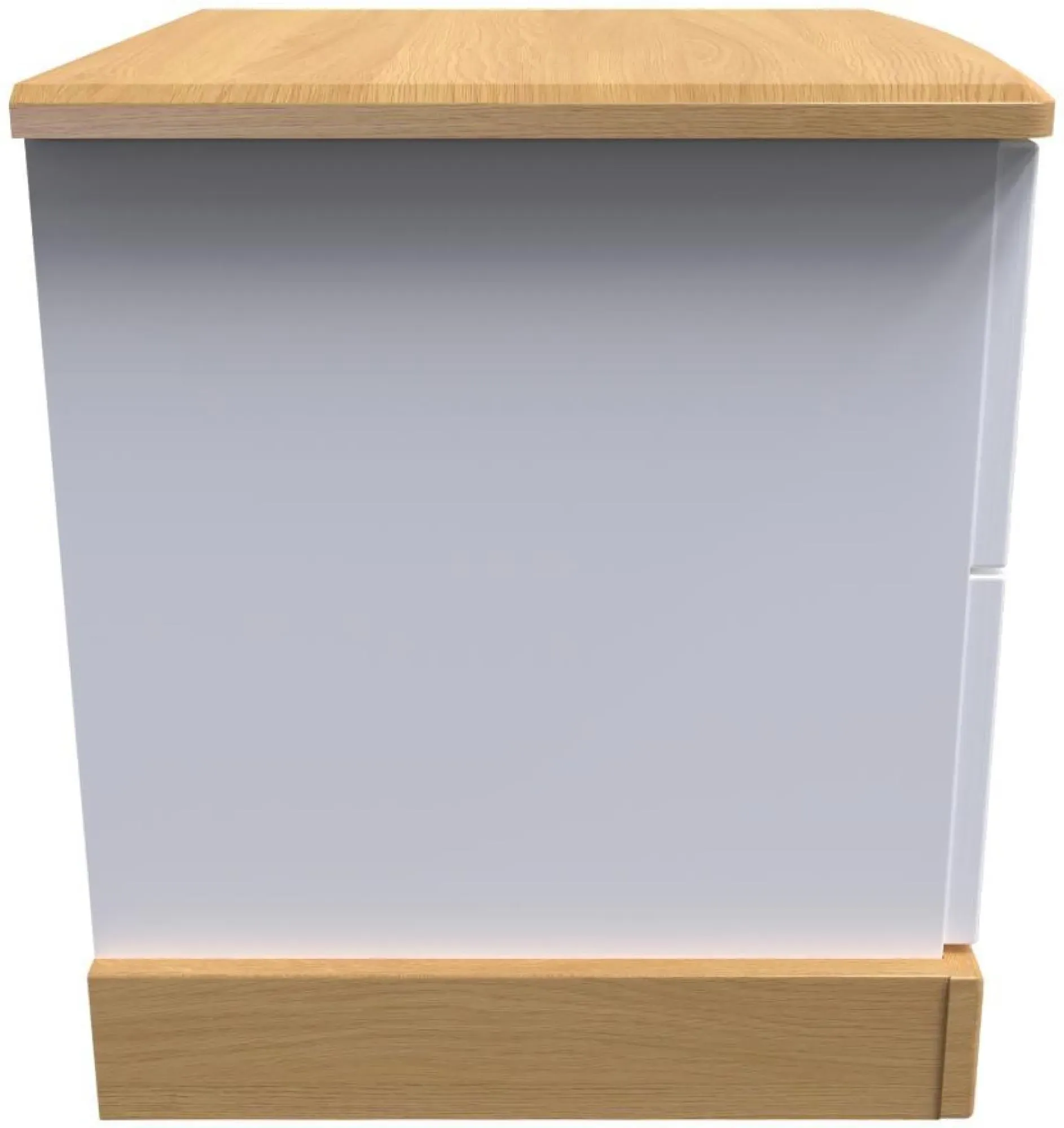 Whitney 2 Drawer Bedside Cabinet with Lock - Oak, White