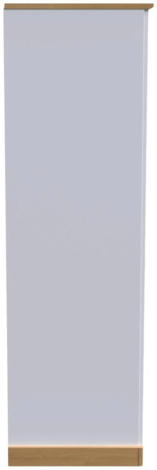 Whitney 3-Door Triple Wardrobe with Storage - Oak, White