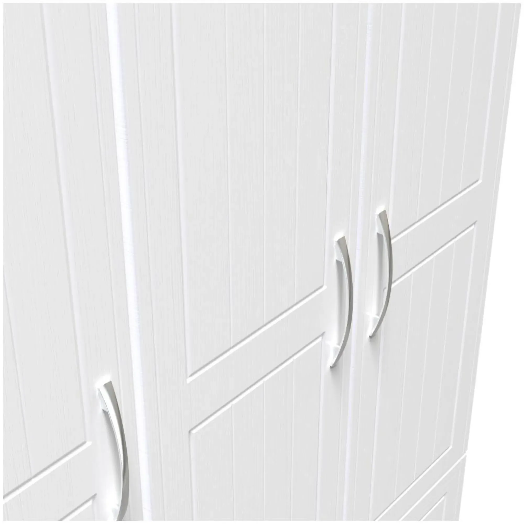 Whitney 3-Door Triple Wardrobe with Storage - Oak, White