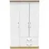 Whitney 3-Door Triple Wardrobe with Storage - Oak, White