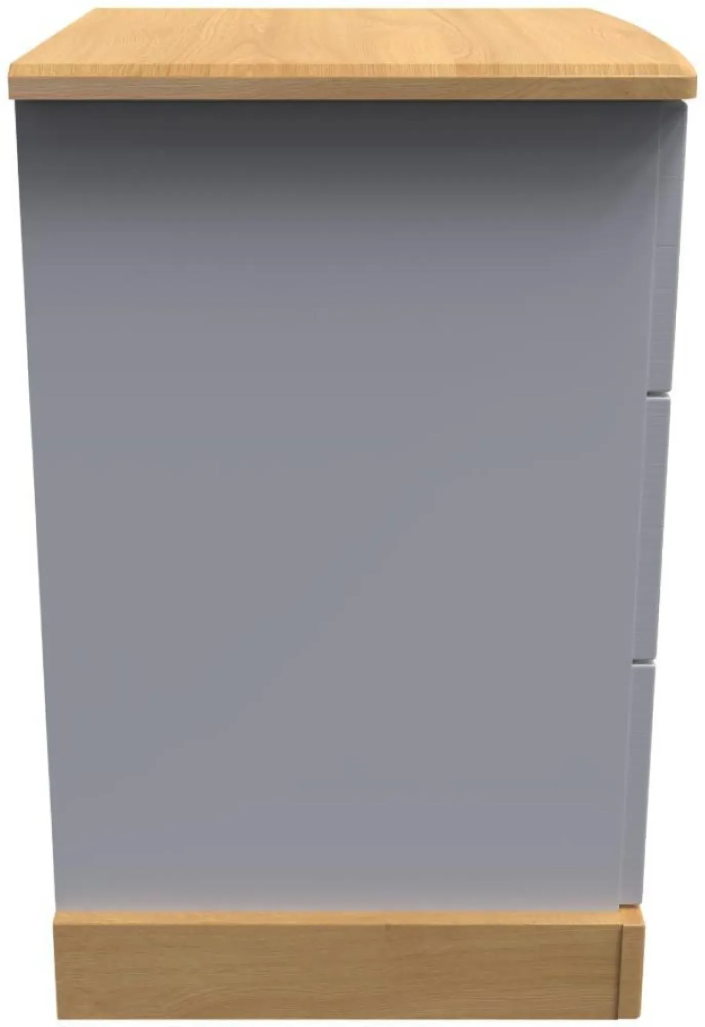 Whitney 3 Drawer Bedside Cabinet - Grey, Oak Effect