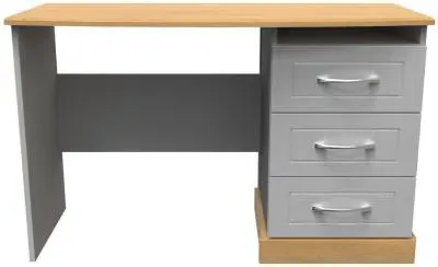 Whitney 3 Drawer Desk - Grey, Oak Effect image